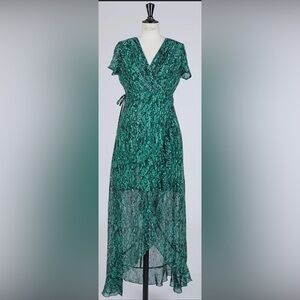 Goa Paris collection Elegant Green Wrap Dress